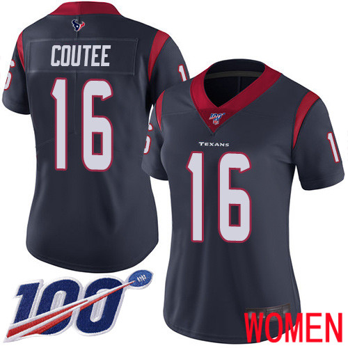 Houston Texans Limited Navy Blue Women Keke Coutee Home Jersey NFL Football #16 100th Season Vapor Untouchable